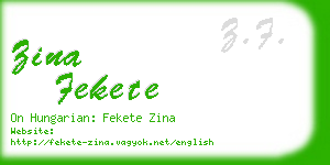 zina fekete business card